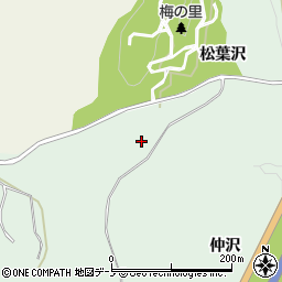 秋田県潟上市飯田川下虻川（仲沢）周辺の地図