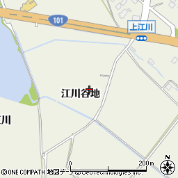 秋田県潟上市天王江川谷地周辺の地図