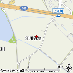 秋田県潟上市天王（江川谷地）周辺の地図