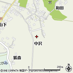 秋田県潟上市飯田川和田妹川中沢周辺の地図