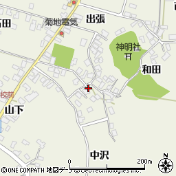 秋田県潟上市飯田川和田妹川中沢12-1周辺の地図