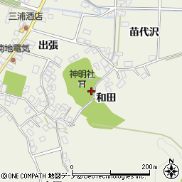 秋田県潟上市飯田川和田妹川周辺の地図