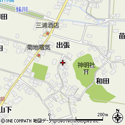 秋田県潟上市飯田川和田妹川（出張）周辺の地図