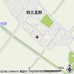 秋田県潟上市天王羽立北野1-205周辺の地図