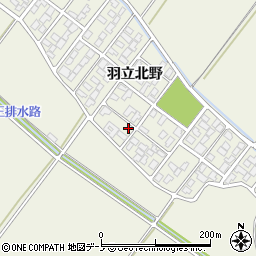 秋田県潟上市天王羽立北野1-165周辺の地図