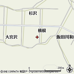 秋田県潟上市飯田川和田妹川横根周辺の地図