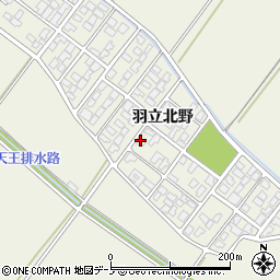 秋田県潟上市天王羽立北野1-168周辺の地図