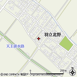 秋田県潟上市天王羽立北野1-159周辺の地図