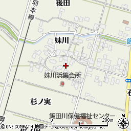 秋田県潟上市飯田川和田妹川妹川周辺の地図