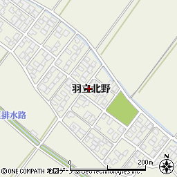 秋田県潟上市天王羽立北野1-176周辺の地図
