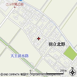 秋田県潟上市天王羽立北野1-129周辺の地図