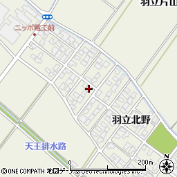 秋田県潟上市天王羽立北野1-116周辺の地図