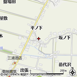 秋田県潟上市飯田川和田妹川坂ノ下53周辺の地図