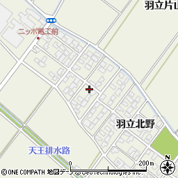 秋田県潟上市天王羽立北野1-115周辺の地図