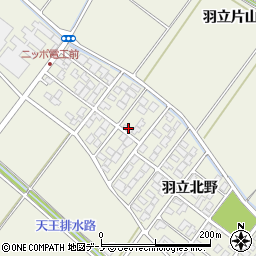 秋田県潟上市天王羽立北野1-114周辺の地図