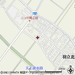 秋田県潟上市天王羽立北野1-90周辺の地図