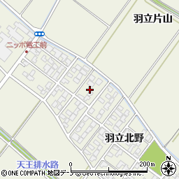 秋田県潟上市天王羽立北野1-111周辺の地図