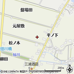 秋田県潟上市飯田川和田妹川元屋敷周辺の地図