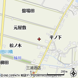 秋田県潟上市飯田川和田妹川（元屋敷）周辺の地図