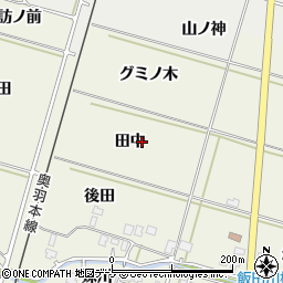 秋田県潟上市飯田川和田妹川田中周辺の地図