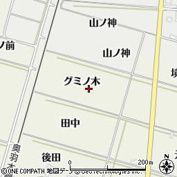 秋田県潟上市飯田川和田妹川グミノ木周辺の地図