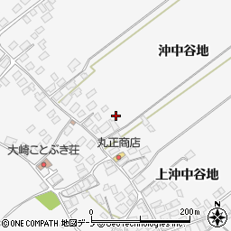 秋田県潟上市天王大崎沖中谷地周辺の地図