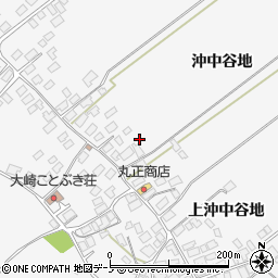 秋田県潟上市天王大崎（沖中谷地）周辺の地図