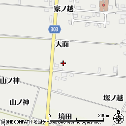 秋田県潟上市飯田川飯塚大面周辺の地図