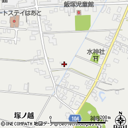 秋田県潟上市飯田川飯塚飯塚9周辺の地図