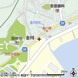 秋田県男鹿市船川港金川金川12周辺の地図