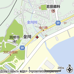 秋田県男鹿市船川港金川金川55周辺の地図