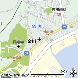 秋田県男鹿市船川港金川金川56-1周辺の地図
