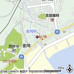 秋田県男鹿市船川港金川金川12-22周辺の地図