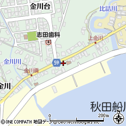 秋田県男鹿市船川港金川金川36周辺の地図