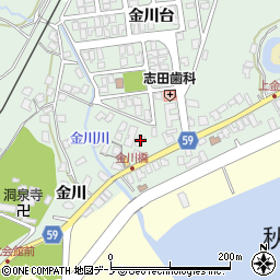 秋田県男鹿市船川港金川金川12-3周辺の地図