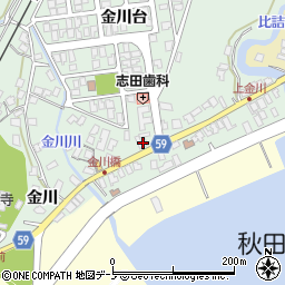 秋田県男鹿市船川港金川金川34周辺の地図