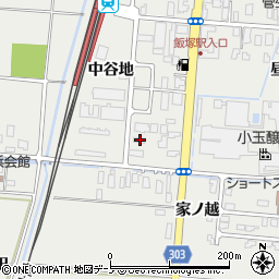 秋田県潟上市飯田川飯塚中谷地11周辺の地図