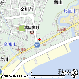 秋田県男鹿市船川港金川金川35周辺の地図
