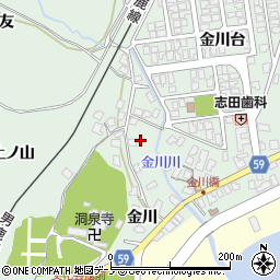 秋田県男鹿市船川港金川金川1周辺の地図