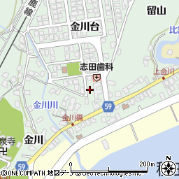 秋田県男鹿市船川港金川（金川台）周辺の地図