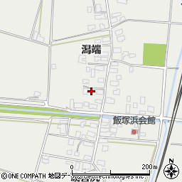 秋田県潟上市飯田川飯塚潟端87周辺の地図