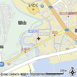 秋田県男鹿市船川港比詰羽立5-6周辺の地図