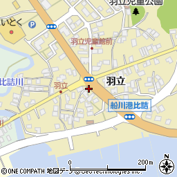 秋田県男鹿市船川港比詰羽立周辺の地図