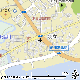 秋田県男鹿市船川港比詰（羽立）周辺の地図