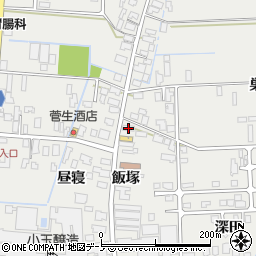 秋田県潟上市飯田川飯塚飯塚58周辺の地図