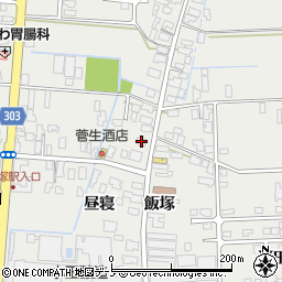 秋田県潟上市飯田川飯塚飯塚61周辺の地図