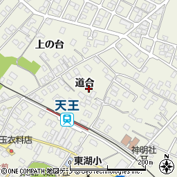 秋田県潟上市天王道合周辺の地図