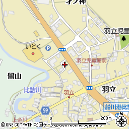 秋田県男鹿市船川港比詰大巻189周辺の地図