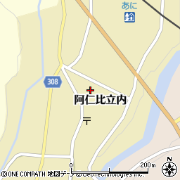 秋田県北秋田市阿仁比立内前田表46-1周辺の地図