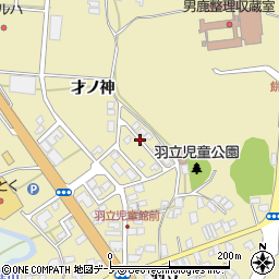 秋田県男鹿市船川港比詰才の神周辺の地図